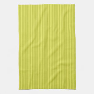 Vertical Stripes Chartreuse Yellow Pattern Tea Towel