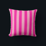 Vertical Stripes Hot Pink Cushion<br><div class="desc">Vertical Stripes – pink and hot pink.</div>