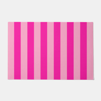 Vertical Stripes Hot Pink Doormat