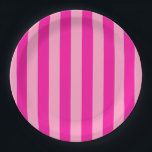 Vertical Stripes Hot Pink Paper Plate<br><div class="desc">Vertical Stripes – pink and hot pink.</div>