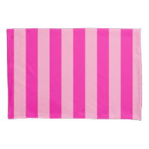 Vertical Stripes Hot Pink Pillowcase