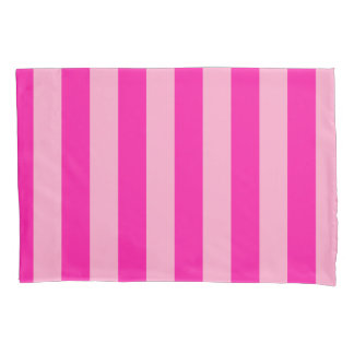 Vertical Stripes Hot Pink Pillowcase