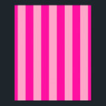 Vertical Stripes Hot Pink Poster<br><div class="desc">Vertical Stripes – pink and hot pink.</div>
