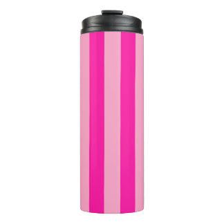 Vertical Stripes Hot Pink Thermal Tumbler