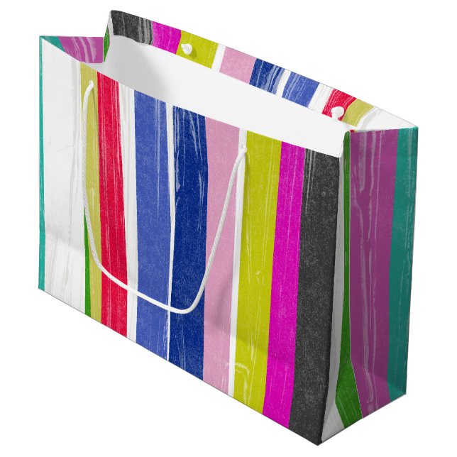 Vertical Stripes Large Gift Bag (Front Angled)