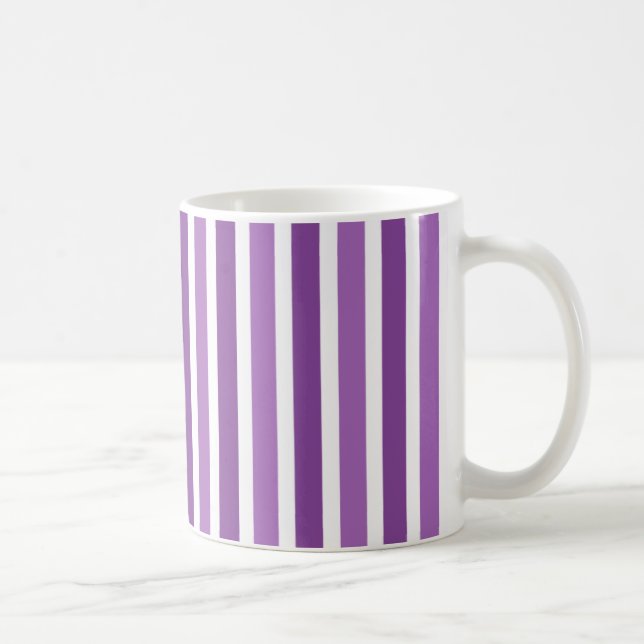 Vertical Stripes Mug, Purple Coffee Mug (Right)