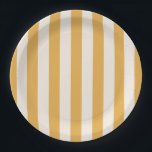 Vertical Stripes Mustard Yellow And White Striped Paper Plate<br><div class="desc">Vertical Stripes – mustard yellow And cream white striped pattern.</div>