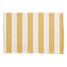 Vertical Stripes Mustard Yellow And White Striped Pillowcase