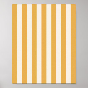 Vertical Stripes Mustard Yellow And White Striped Poster