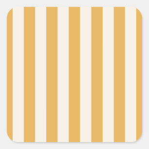 Vertical Stripes Mustard Yellow And White Striped Square Sticker