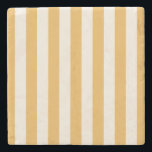 Vertical Stripes Mustard Yellow And White Striped Stone Coaster<br><div class="desc">Vertical Stripes – mustard yellow And cream white striped pattern.</div>