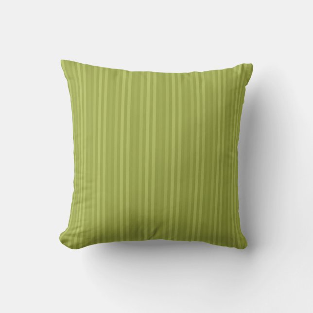 Vertical Stripes Pattern Olive Green Cushion (Front)