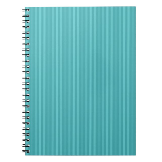 Vertical Stripes Pattern Teal Turquoise Spiral Notebook (Front)