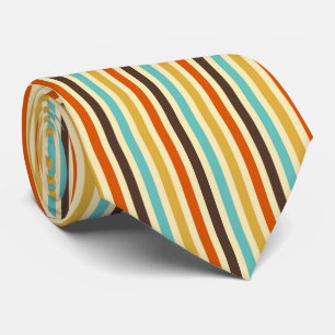 Vertical Stripes Retro Colours Blue Yellow Red Tie