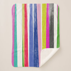 Vertical Stripes Sherpa Blanket