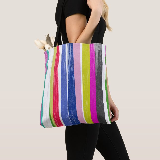 Vertical Stripes Tote Bag (Close Up)