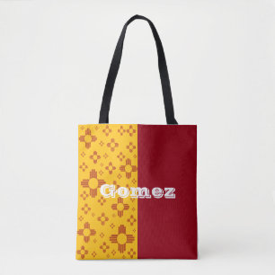 Vertical Stripes Zia Sun Red Yellow New Mexico  Tote Bag