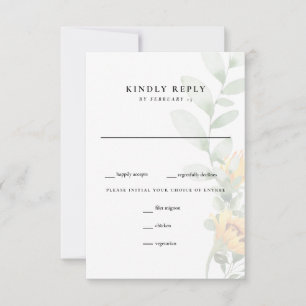 Vertical Sunflower Wedding RSVP