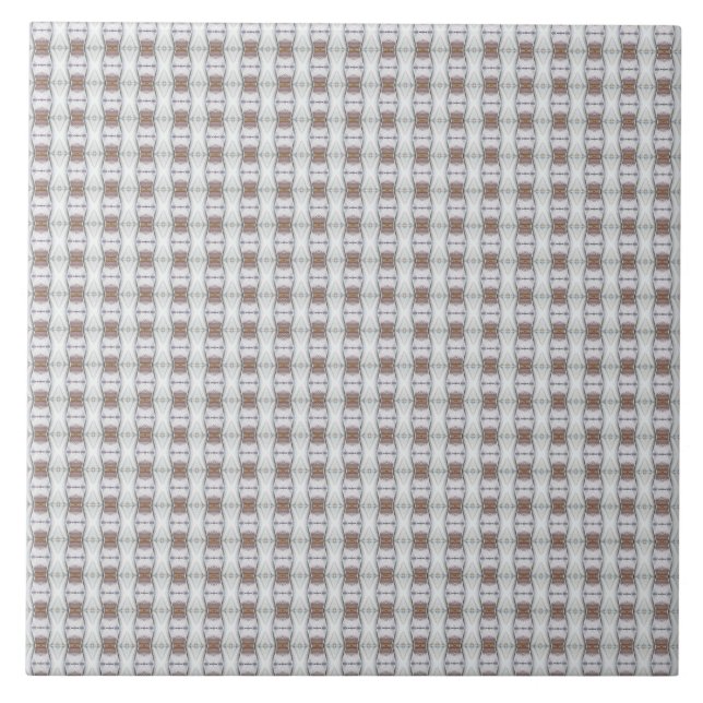 Vertical Tan Chain Blue Diamond Decor Tile (Front)