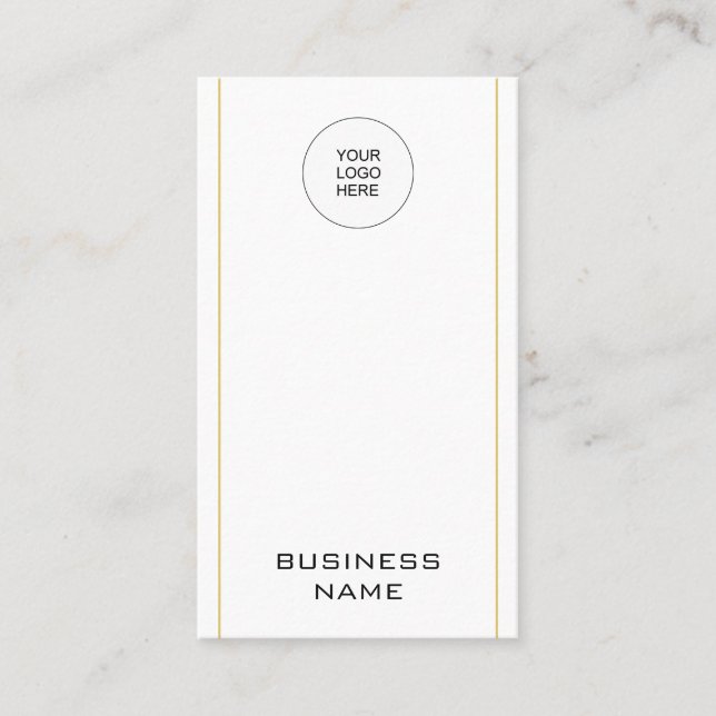 Vertical Template Modern Elegant Upload Your Logo Business Card (Front)