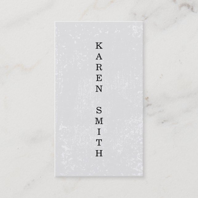 Vertical Text Modern Grunge Style Business Card (Front)