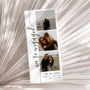 Vertical Text Photo Strip Engagement Announcement
