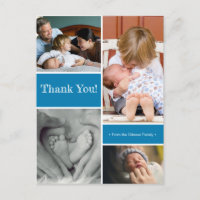 Vertical Thank you second baby birth announcement