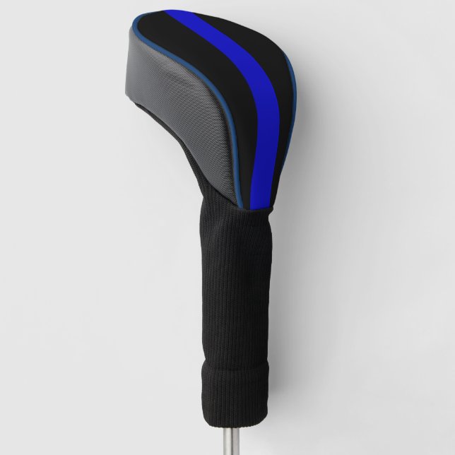 Vertical Thin Blue Line Golf Head Cover (Angled)