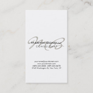 Vertical Trendy Chic Monogram Business Card