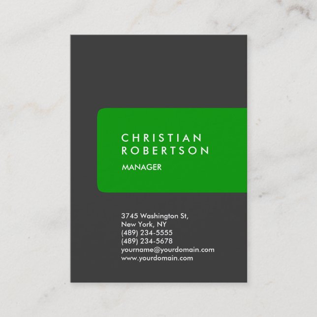 Vertical trendy chubby custom made business card (Front)