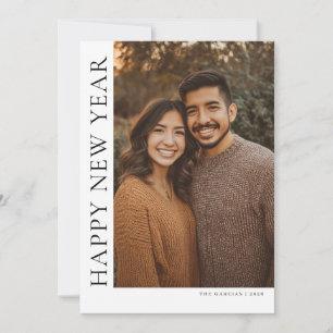 Vertical Type New Year Photo Holiday Card