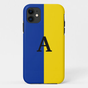 Vertical Ukraine Flag blue and yellow monogram Case-Mate iPhone Case