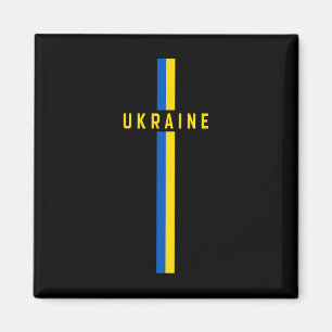 Vertical Ukraine Flag With Text “ukraine” In Capit Magnet