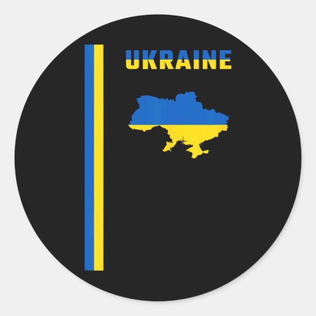 Vertical Ukrainian Flag  Classic Round Sticker (Front)