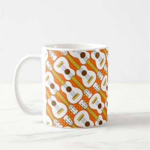 Vertical Ukulele Pattern Coffee Mug