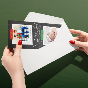 Vertical Washi Tape and Chalkboard Photo Card