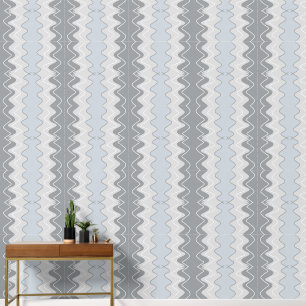Vertical wavy stripes, different shades of grey wallpaper