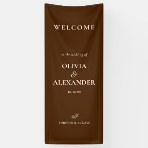 Vertical Wedding Banner Welcome Chocolate Brown
