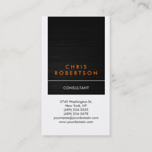 Vertical White Orange Wood Pattern Business Card