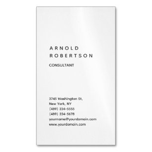 Vertical White Trendy Consultant Business Card
