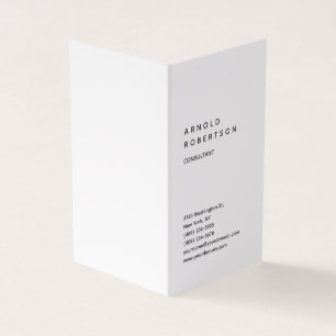 Vertical White Trendy Consultant Business Card