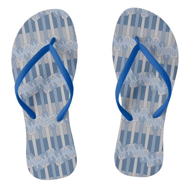 Vertical Wrench Pattern Flip Flops (Footbed)