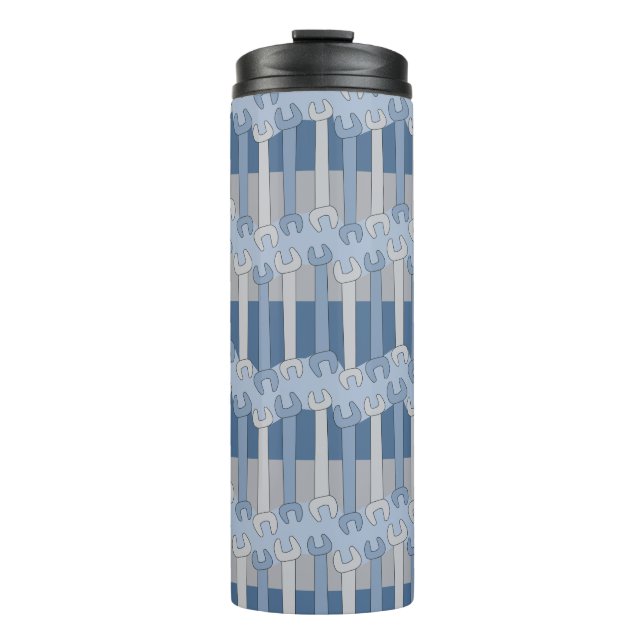Vertical Wrench Pattern Thermal Tumbler (Front)