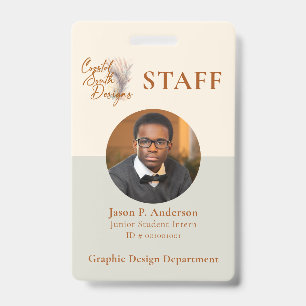 Vertical Yellow Green Professional Custom Logo ID Badge