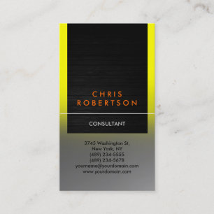 Vertical Yellow Grey Wood Pattern Business Card