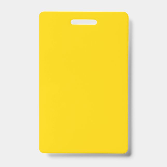 Vertical Yellow & White Badge – Custom Look ID Badge (Front)