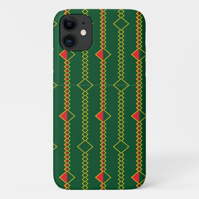 Vertical Zigzag Lines Green Digital Paper-72729 Case-Mate iPhone Case (Back)
