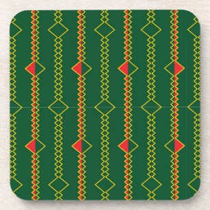 Vertical Zigzag Lines Green Digital Paper-72729 Coaster