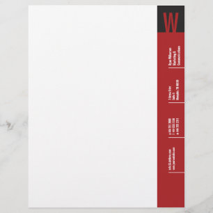 Verticality Crimson Monogram Customised Letterhead