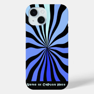 Vertigo - Black and Blue - Personalised iPhone 15 Case